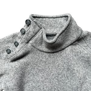 Cabela’s Heathered Gray Button Collar Fleece Pullover Women’s Size M